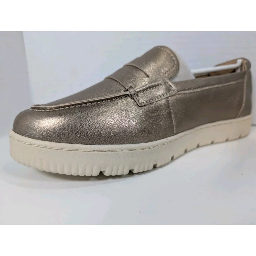Easy Spirit Womens Size 11W Karin eFlex Slip On Loafers Bronze Leather NIB